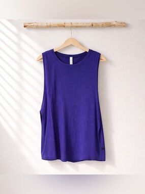 Lululemon Mesh Tank Top Get  Low Muscle Tank Emperor Blue Sheer Yoga Training 10